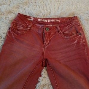 Bleached Red Mossimo Skinny Jeans